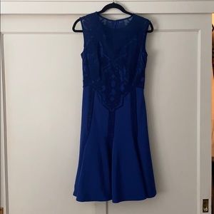 Royal blue dress with lace detail